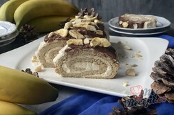 Příprava receptu Banánová roláda s ořechovým krémem bez lepku., krok 3