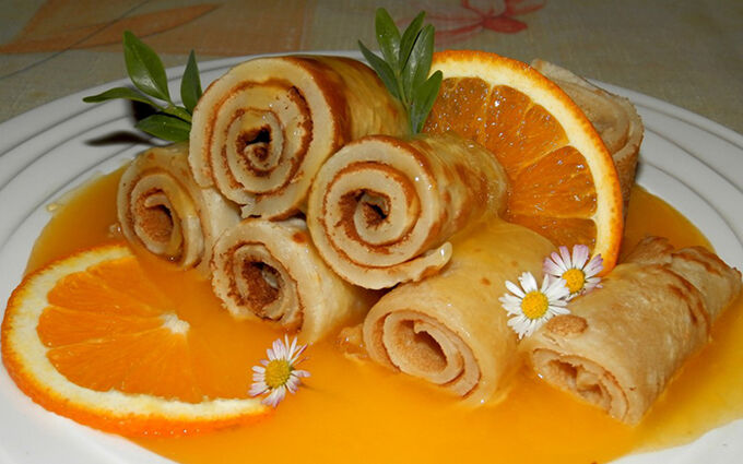 Recept Palačinky s pomerančovou omáčkou